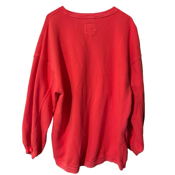 Aerie Oversized Embroidered Heart Real Crew Sweatshirt in Resort Red - Picture 5 of 12